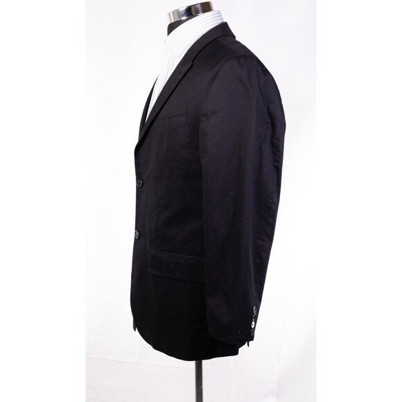 Howe NORDSTROM Mens Sport Coat Blazer Suit Jacket Two Button Black 44R Slim Fit - Picture 4 of 14